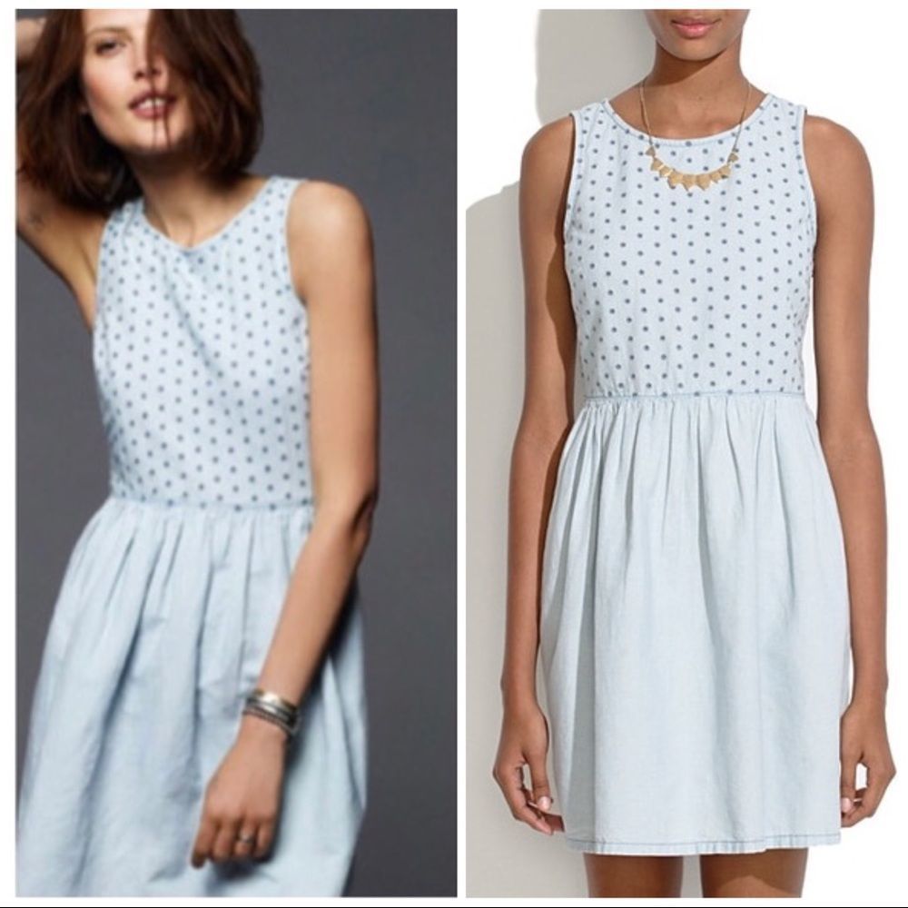 Madewell Chambray Eyelet Dress